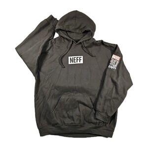 Neff Hoodie X Marvel Mens XL Black Fleece Pullover Drawstring Graphic Spellout